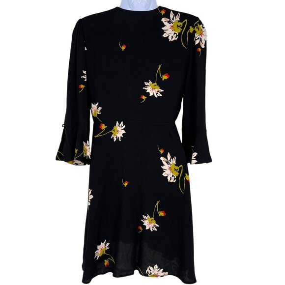 Free People Time On My Side Floral Wrap Mini Dress Black Size XS - Picture 6 of 10